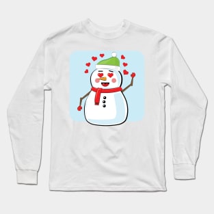 Lovely Snowman - Funny Illustration Long Sleeve T-Shirt